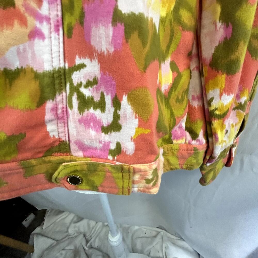 SKU2475 Isaac Mizrahi Live! Women's 1X Multicolor Snap Front Stretch Jacket - Picture 9 of 13